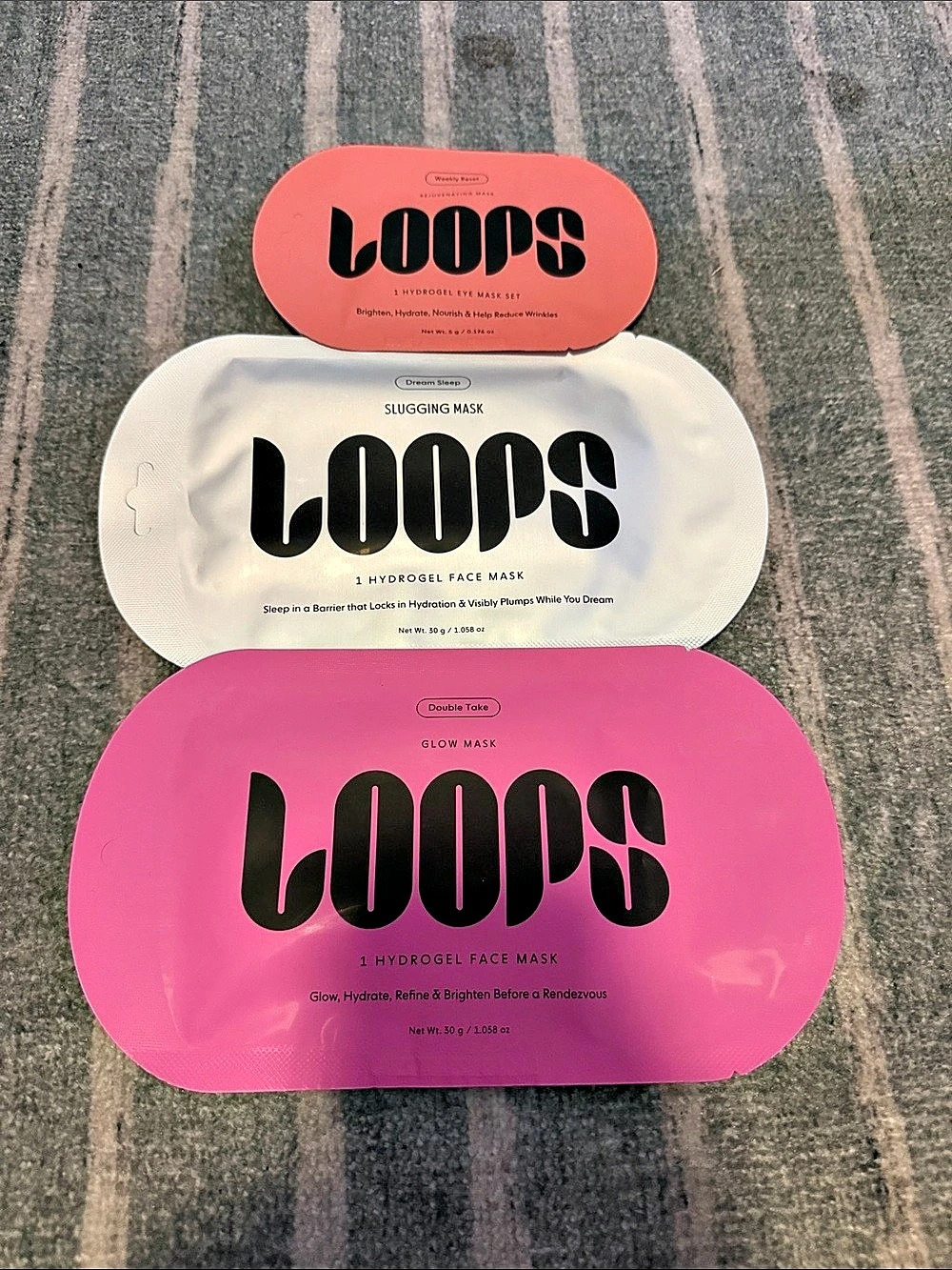 LOOPS Hydrogel Face and Eye Mask Bundle (Double Take, Dream Sleep, Weekly Reset)